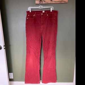 High Rise Flare Red Corduroy Pants from Gap Size 16 / 33 inseam 34”